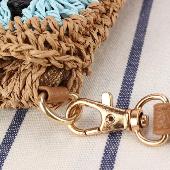 Sustainable Woven Crossbody Bag with Floral Design - Ideal for Beach Vacations - Picture 7 of 9